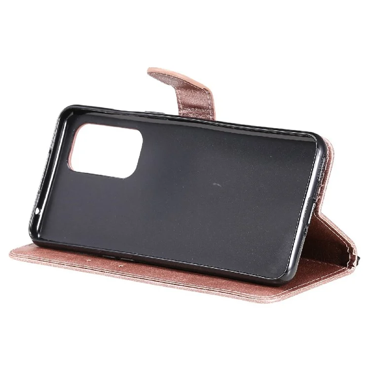 KT Leather Series-2 Solid ColorLeather Stand Stand Phone Shell Com Cinta Para o OnePlus 9 (ue / Versão Dos Eua) - Rosa Ouro