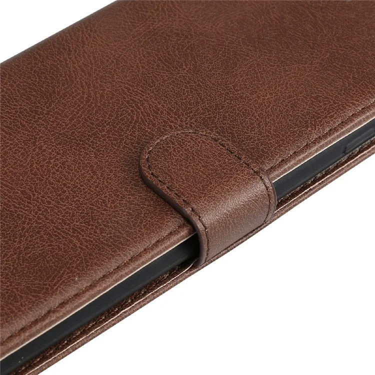 KT in Pelle Series-2 Solido Portafoglio Colorleat Portafoglio Custodia Per Telefono Con Cinturino Per OnePlus 9 (ue / Versione Americana) - Marrone