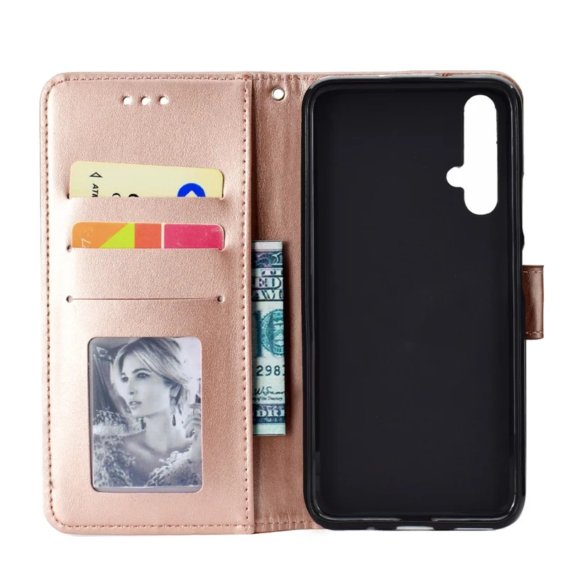 Imprinted Mandala Pattern PU Leather Wallet Stand Case with Strap for OnePlus Nord CE 5G - Rose Gold