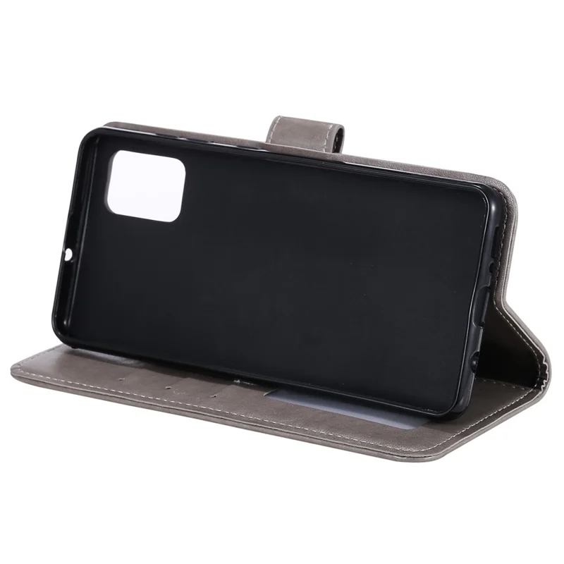 PU-læder med trykt mandala-mønster, tegnebog med stander og rem til OnePlus Nord 2 5G – Grå