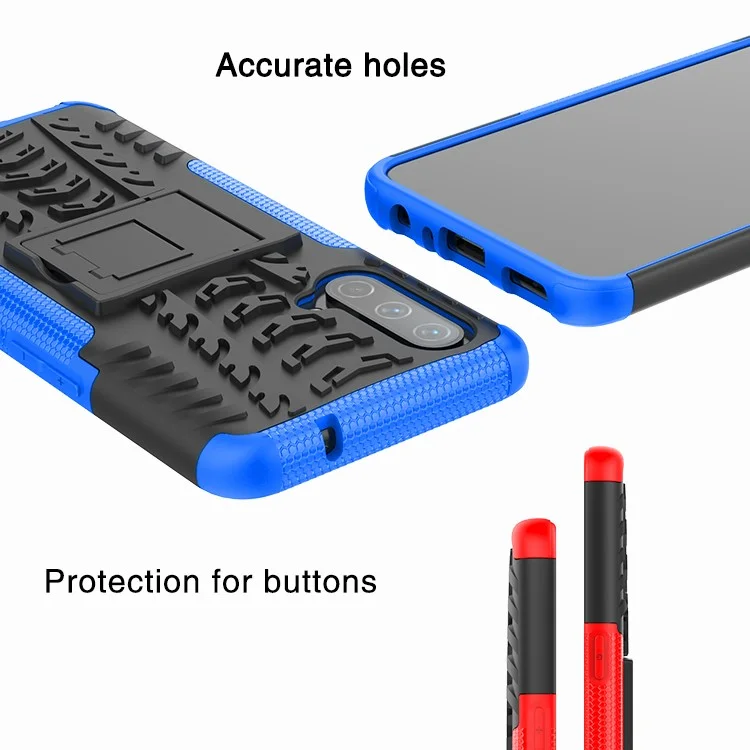 Tire Texture Dual-Layer Heavy Duty Shockproof TPU + PC Case with Kickstand for OnePlus Nord CE 5G - Orange