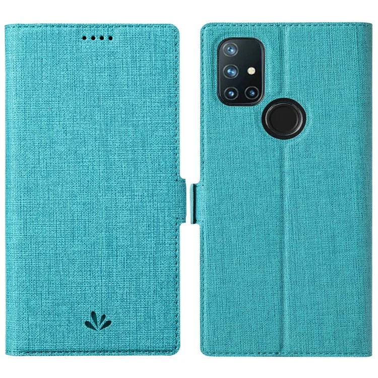 Vili K Series Tarjeta Ranuras Diseño de Stand Store Protección Completa Folio de Cuero Cover Para OnePlus Nord N10 5G - Azul