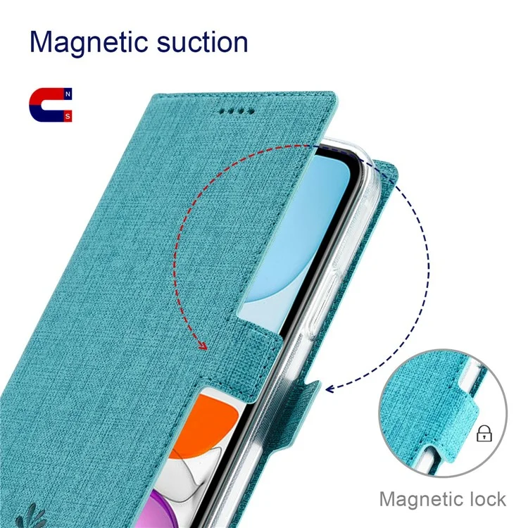 Vili K Series Tarjeta Ranuras Diseño de Stand Store Protección Completa Folio de Cuero Cover Para OnePlus Nord N10 5G - Azul