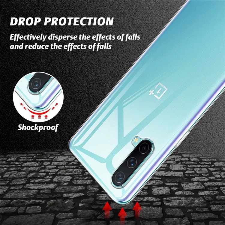 For OnePlus Nord CE 5G Shockproof Slim TPU Phone Case Cover with Tempered Glass Screen Protector
