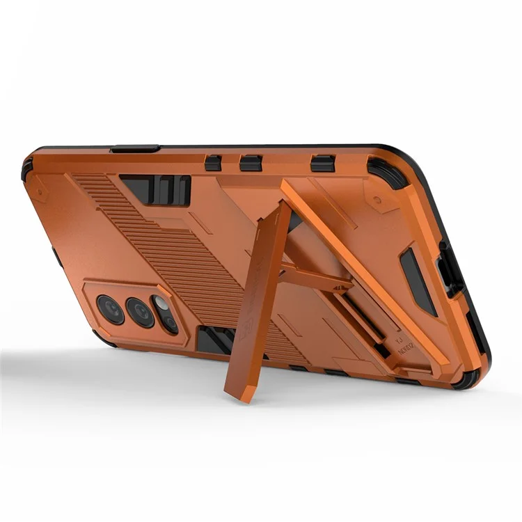 Protección de Cuerpo Completo PC Slim Hard + TPU Suave Con Parada de Patada Para OnePlus Nord 2 5G - Naranja