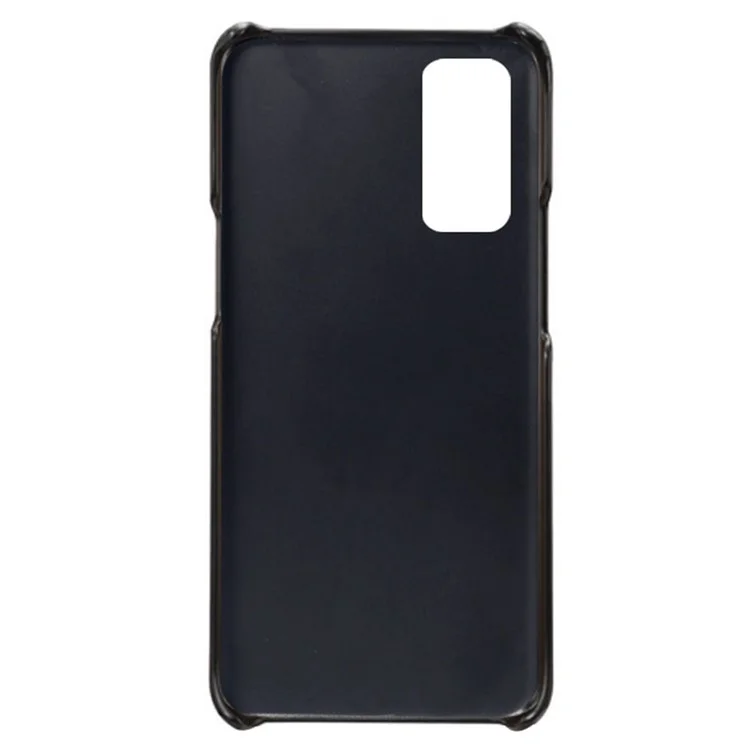 KSQ Solid Color Simple Stylish PU Leather Coated PC Phone Case for OnePlus Nord 2 5G - Black