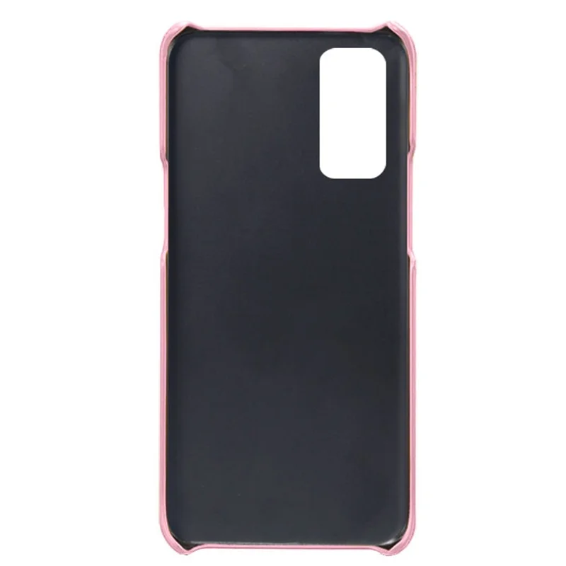 KSQ Dual Back Card Slots PU Leather + PC Combo Drop-Proof Hard Case for OnePlus Nord 2 5G - Rose Gold