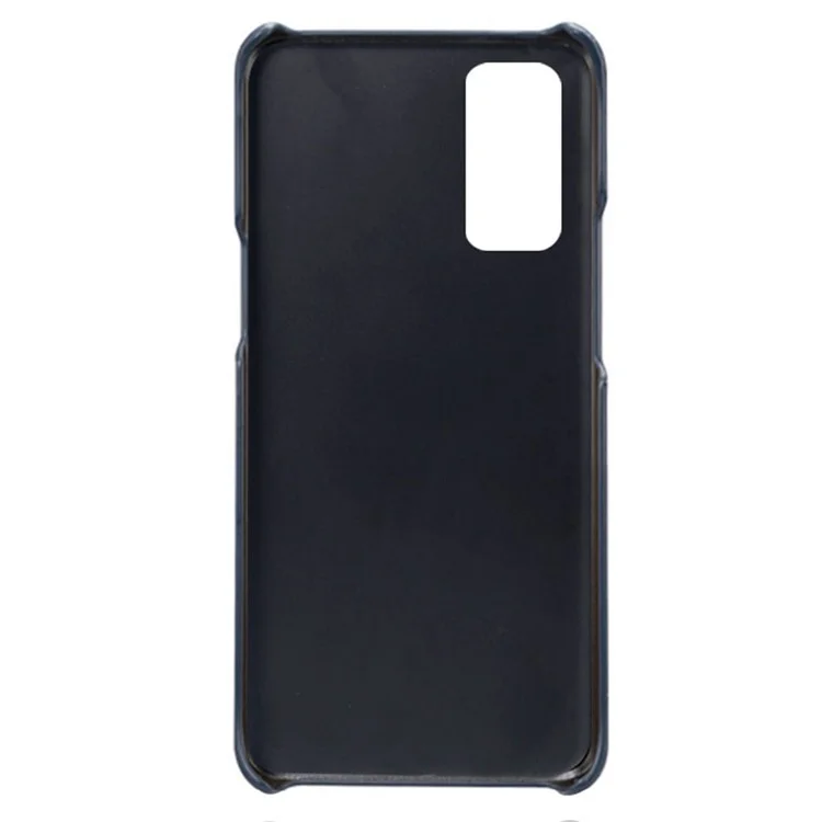 KSQ Dual Back Card Slots PU Leather + PC Combo Drop-Proof Hard Case for OnePlus Nord 2 5G - Blue