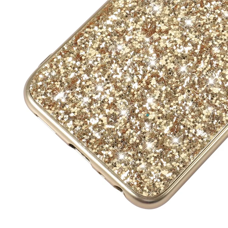 Glitter Bling TPU Elecloplating Edge + Hard PC Shockpoper Chace Для OnePlus Nord N200 5G - Золото