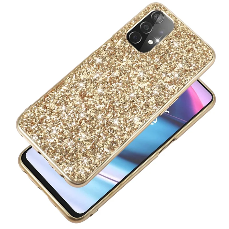 Glitter Bling TPU Electroplating Edge + Hard PC Back Shockproof Phone Case for OnePlus Nord N200 5G - Silver