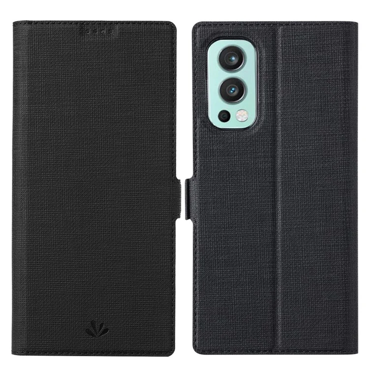 VILI K Series Wallet Design Leather Phone Stand Cover for OnePlus Nord 2 5G - Black