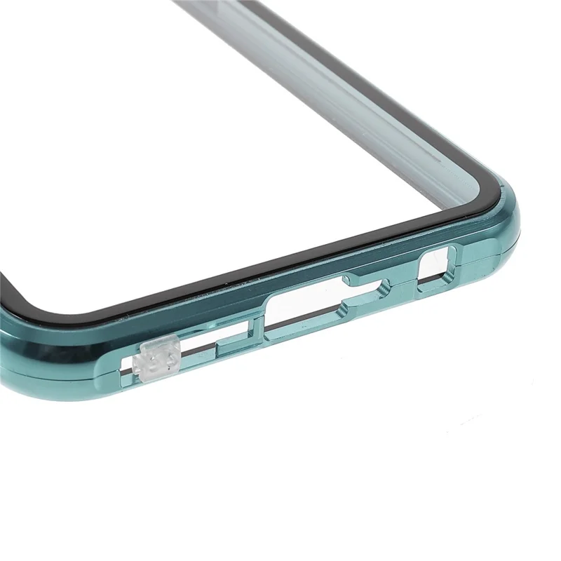 Double Side Tempered Glass Phone Case + Metal Frame with Lock Ultra Clear Cover for OnePlus Nord CE 5G - Green