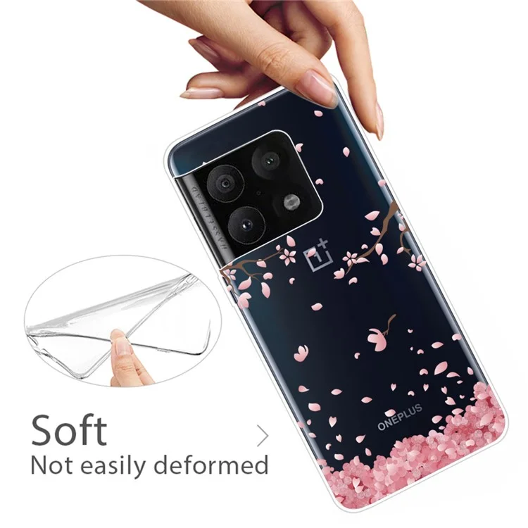 Funda protectora de TPU suave con estampado de moda a prueba de golpes para OnePlus 10 Pro: Flores que caen