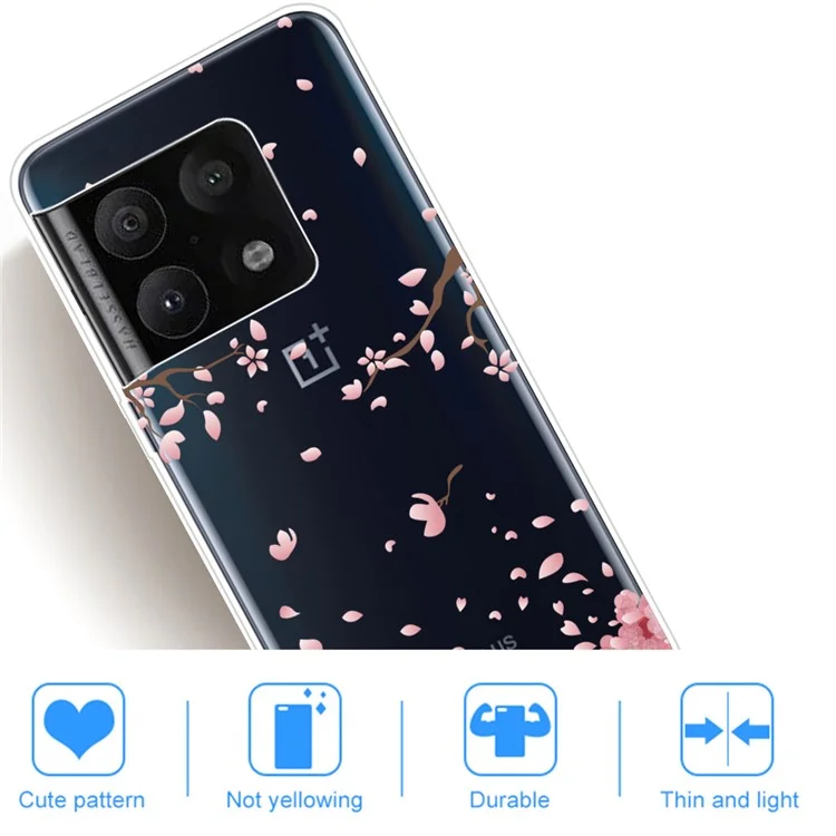 Funda protectora de TPU suave con estampado de moda a prueba de golpes para OnePlus 10 Pro: Flores que caen