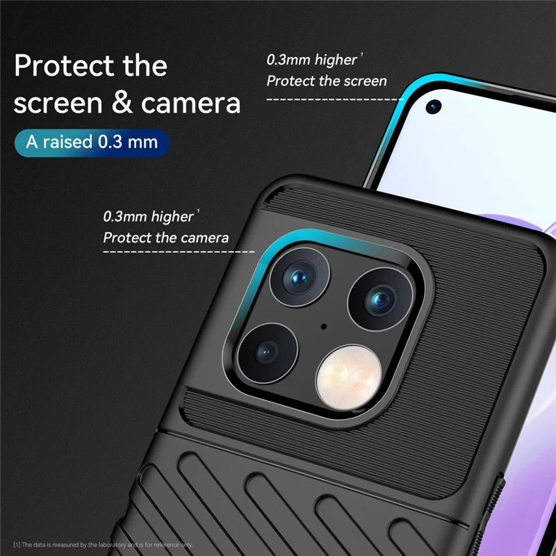 Seria Thunder, pokrywa z elastycznego TPU z tkaniną o fakturze, odporna na zarysowania i odciski palców, dla OnePlus 10 Pro 5G - Czarny