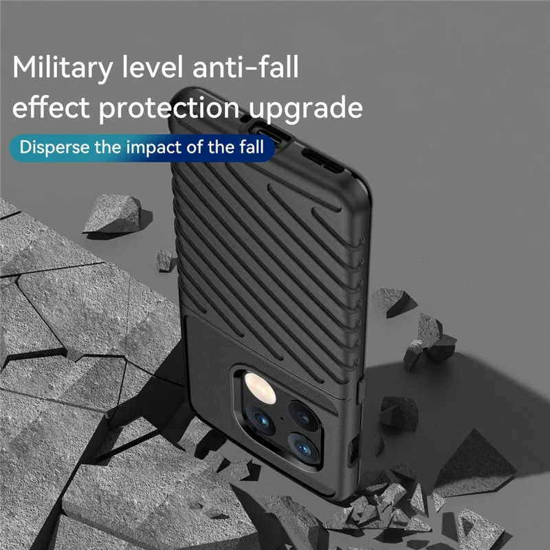 Seria Thunder, pokrywa z elastycznego TPU z tkaniną o fakturze, odporna na zarysowania i odciski palców, dla OnePlus 10 Pro 5G - Czarny