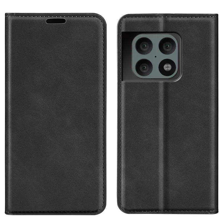 Étui en cuir PU à fermeture magnétique automatique pour OnePlus 10 Pro 5G - Noir