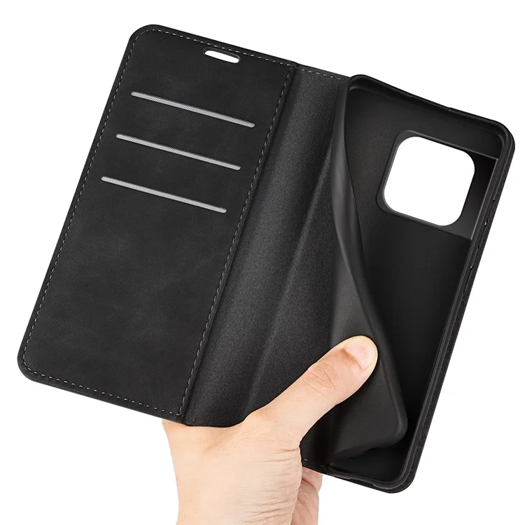 Étui en cuir PU à fermeture magnétique automatique pour OnePlus 10 Pro 5G - Noir