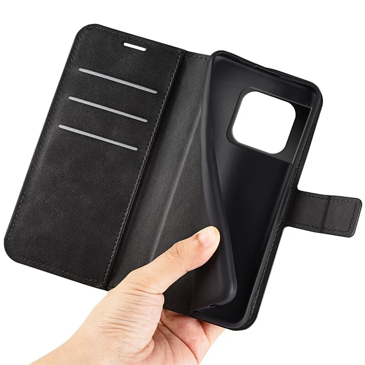 Funda de teléfono con protección corporal completa de piel de PU + cierre magnético de TPU para OnePlus 10 Pro 5G - Negro
