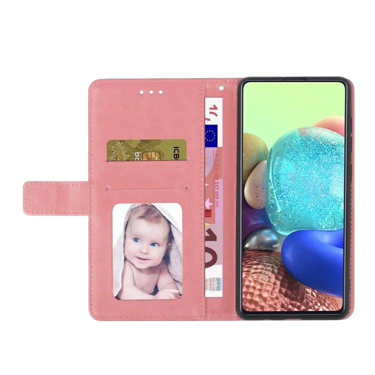 Cuero Pu Smartphone Shell Y - Line Printing Handband Magnetic Sealing Bracket Wallet Cover For Oneplus 10 Pro 5G - Rosa