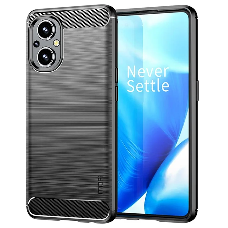 MOFI Carbon Fiber Texture Anti-scratch Brushed TPU Handyhülle Schutzhülle für OnePlus Nord N20 5G - Schwarz