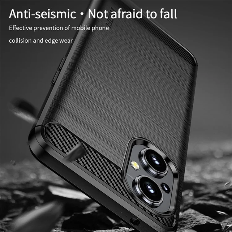MOFI Carbon Fiber Texture Anti-scratch Brushed TPU Handyhülle Schutzhülle für OnePlus Nord N20 5G - Schwarz