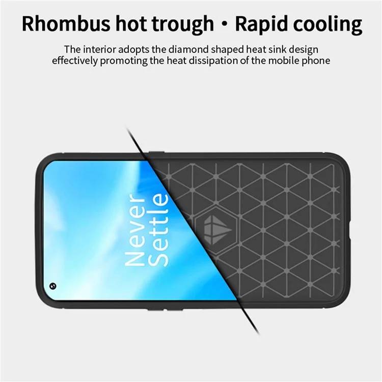 MOFI Carbon Fiber Texture Anti-scratch Brushed TPU Handyhülle Schutzhülle für OnePlus Nord N20 5G - Schwarz