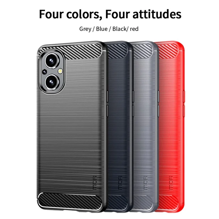 MOFI Carbon Fiber Texture Anti-scratch Brushed TPU Handyhülle Schutzhülle für OnePlus Nord N20 5G - Schwarz
