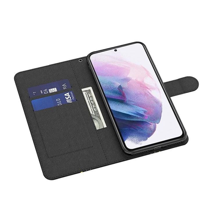 3D Pattern Printing Scratch-resistant Phone Cover PU Leather Wallet Stand Phone Case with Strap for OnePlus Nord 2 5G - Golden Butterfly