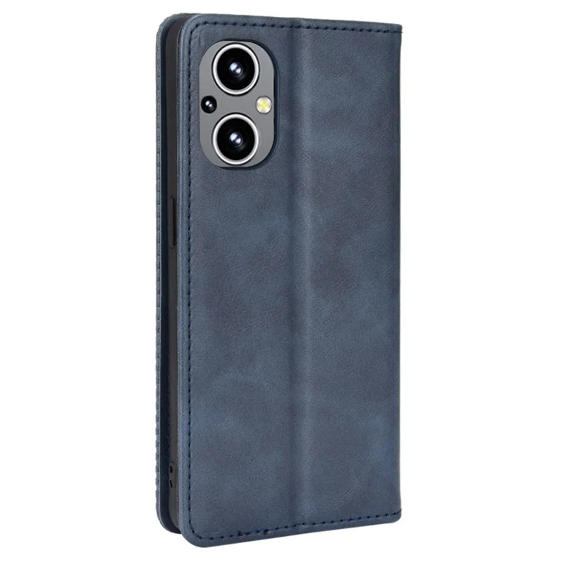 For OnePlus Nord N20 5G / Oppo Reno7 Z 5G / Reno7 Lite / A96 (China) / Reno8 Lite 5G / F21 Pro 5G / Reno8 Z 5G Imprinted Pattern Retro Style Leather Cover + TPU Inner Case Wallet Stand Phone Cover Shell - Blue