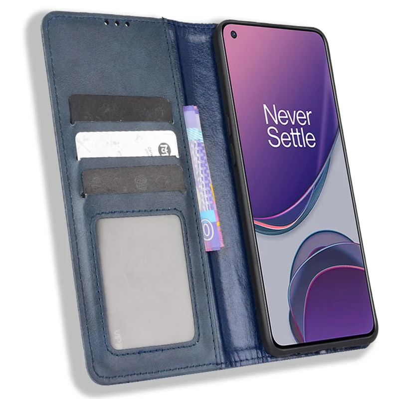 For OnePlus Nord N20 5G / Oppo Reno7 Z 5G / Reno7 Lite / A96 (China) / Reno8 Lite 5G / F21 Pro 5G / Reno8 Z 5G Imprinted Pattern Retro Style Leather Cover + TPU Inner Case Wallet Stand Phone Cover Shell - Blue