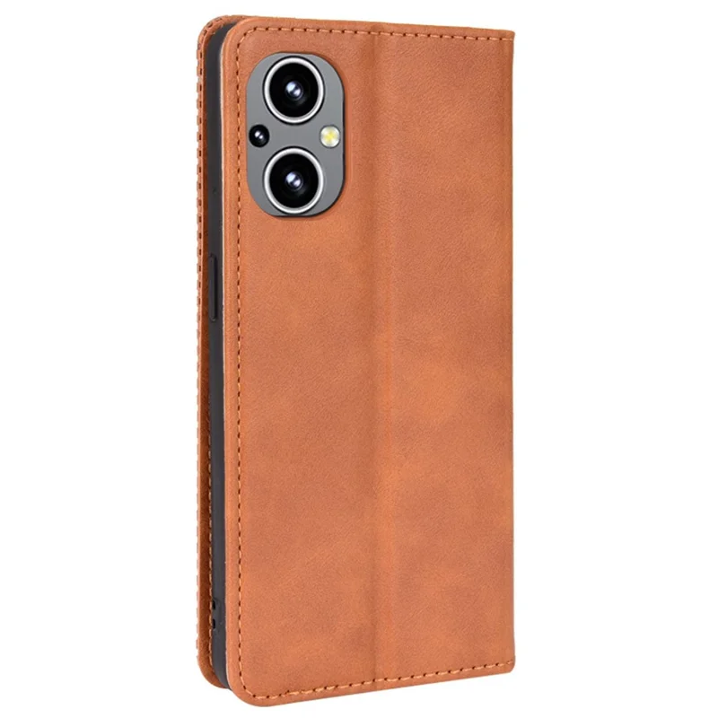 For OnePlus Nord N20 5G / Oppo Reno7 Z 5G / Reno7 Lite / A96 (China) / Reno8 Lite 5G / F21 Pro 5G / Reno8 Z 5G Imprinted Pattern Retro Style Leather Cover + TPU Inner Case Wallet Stand Phone Cover Shell - Brown