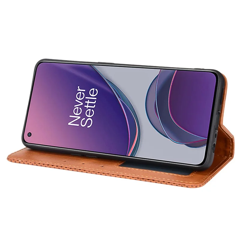 For OnePlus Nord N20 5G / Oppo Reno7 Z 5G / Reno7 Lite / A96 (China) / Reno8 Lite 5G / F21 Pro 5G / Reno8 Z 5G Imprinted Pattern Retro Style Leather Cover + TPU Inner Case Wallet Stand Phone Cover Shell - Brown