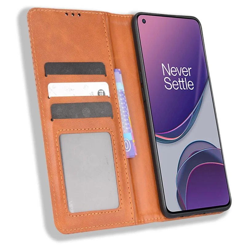 For OnePlus Nord N20 5G / Oppo Reno7 Z 5G / Reno7 Lite / A96 (China) / Reno8 Lite 5G / F21 Pro 5G / Reno8 Z 5G Imprinted Pattern Retro Style Leather Cover + TPU Inner Case Wallet Stand Phone Cover Shell - Brown