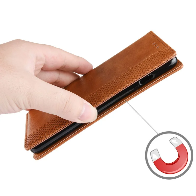 For OnePlus Nord N20 5G / Oppo Reno7 Z 5G / Reno7 Lite / A96 (China) / Reno8 Lite 5G / F21 Pro 5G / Reno8 Z 5G Imprinted Pattern Retro Style Leather Cover + TPU Inner Case Wallet Stand Phone Cover Shell - Brown