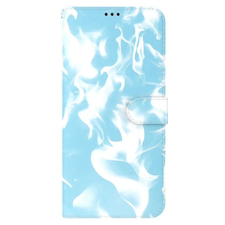 Fog Pattern Printing PU Leather Full-protection Phone Wallet Stand Case Shell for OnePlus 10 Pro 5G - Blue