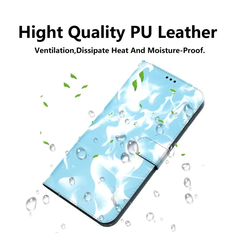 Fog Pattern Printing PU Leather Full-protection Phone Wallet Stand Case Shell for OnePlus 10 Pro 5G - Blue