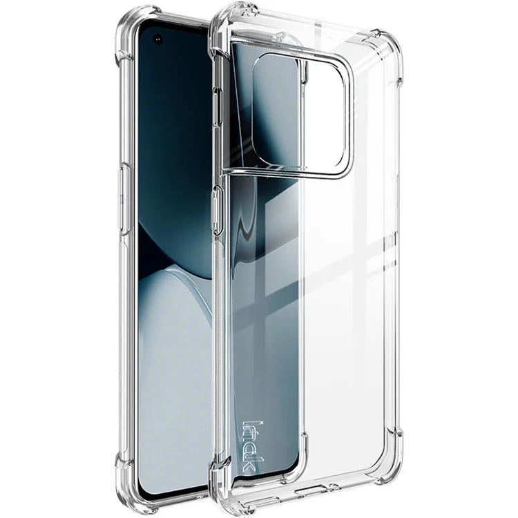 IMAK pour OnePlus 10 Pro 5G Anti-chute Anti-rayures Coins renforcés aux quatre coins Étui de téléphone portable en TPU souple avec protecteur d'écran - Transparent