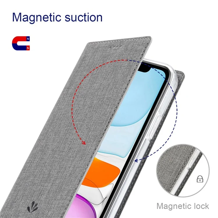 VILI DMX Series PU Leather Stand Phone Case for OnePlus Nord N20 5G Magnetic Auto-absorbed Card Slot Cover - Grey