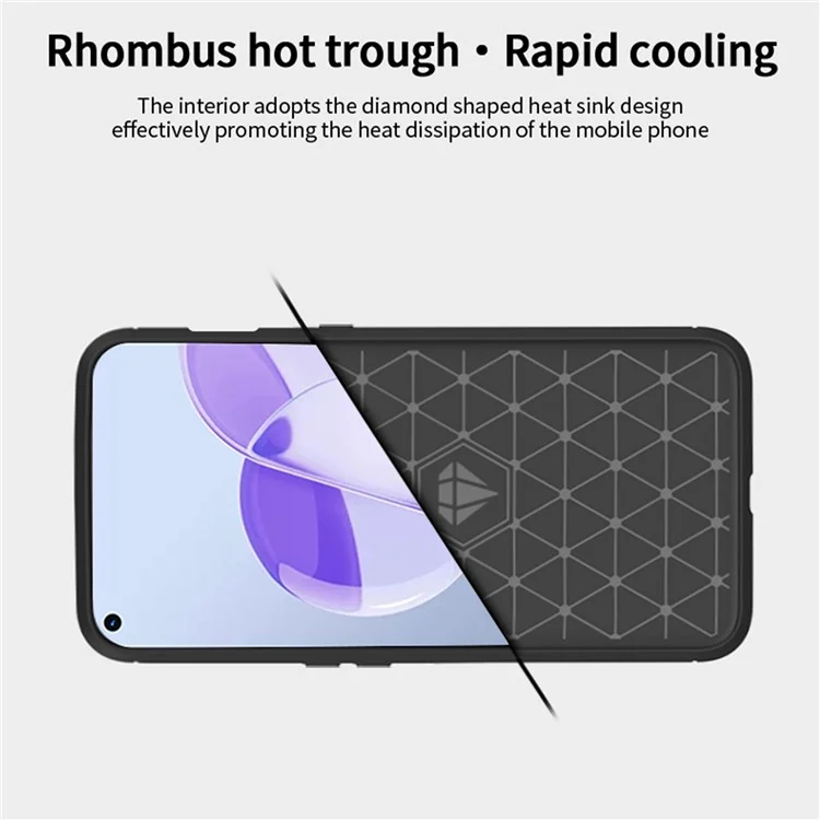 MOFI para OnePlus 10 Pro 5G Capa de telefone à prova de quedas e estilosa Textura de fibra de carbono Superfície escovada TPU Capa de telefone celular - Preto