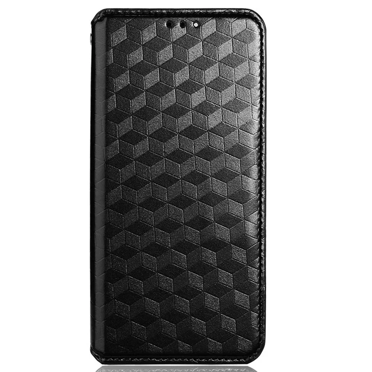 Pour OnePlus Nord N10 5G Impression Rhombus Téléphone pu Leather Anti-scratch Stand Portefeuille Couverture - le Noir