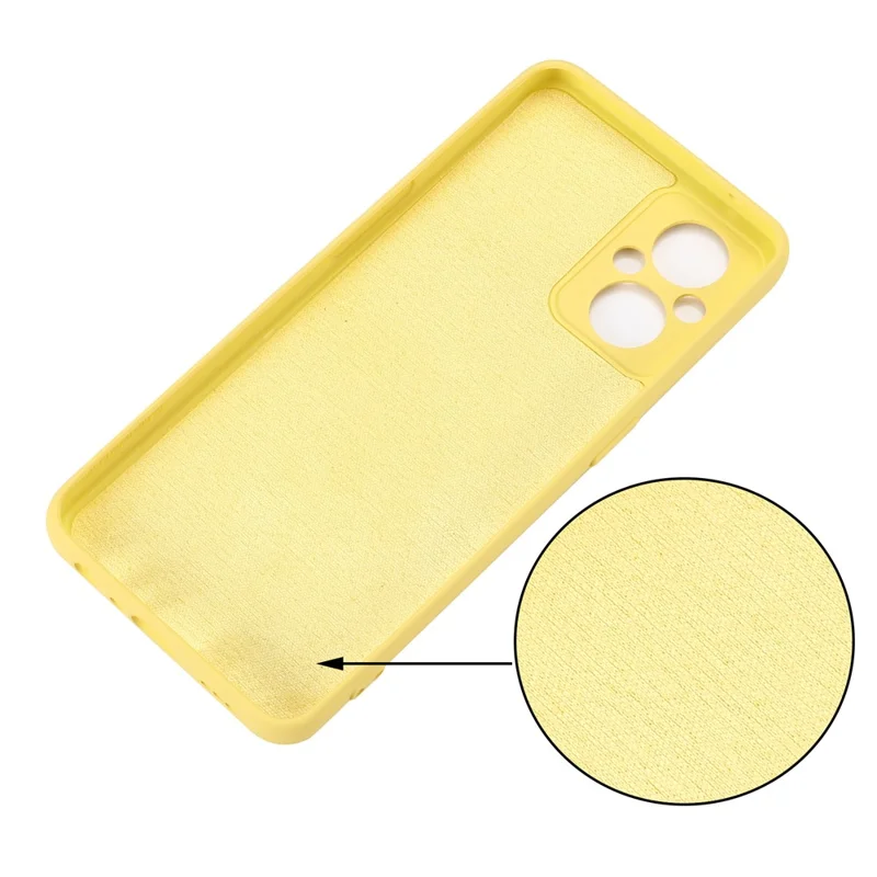 For OnePlus Nord N20 5G Solid Color Liquid Silicone Phone Protector Scratch-resistant Shell Cover with Strap - Yellow