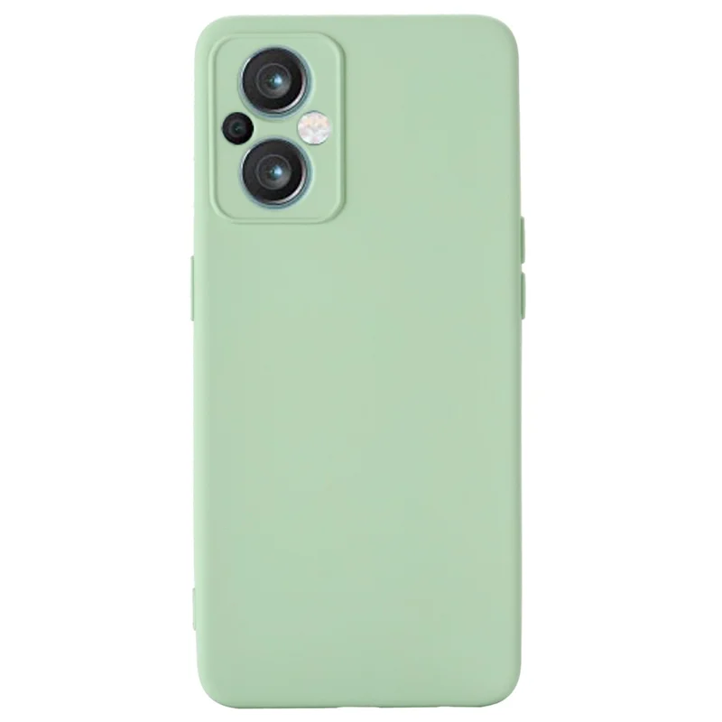 For OnePlus Nord N20 5G Solid Color Liquid Silicone Phone Protector Scratch-resistant Shell Cover with Strap - Green