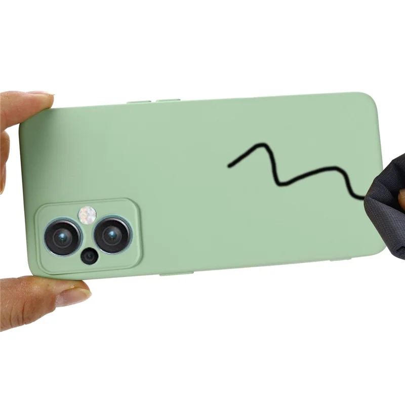 For OnePlus Nord N20 5G Solid Color Liquid Silicone Phone Protector Scratch-resistant Shell Cover with Strap - Green