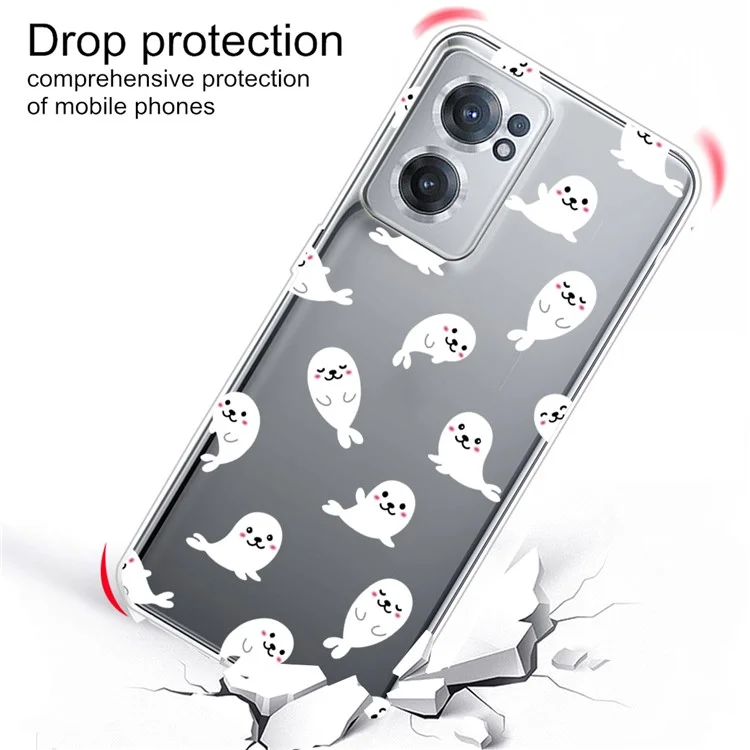 Pour OnePlus Nord CE 2 5G Pattern Printing Design Case Flexible TPU Stylish IMD Drop Proof Shockproof Protective Cover - Seals