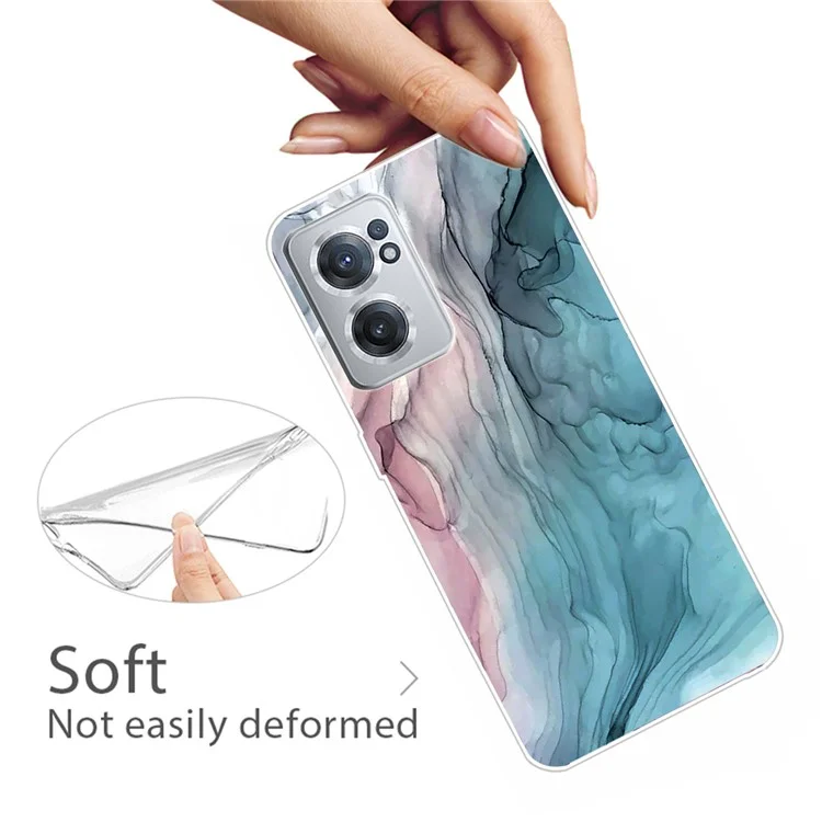 For OnePlus Nord CE 2 5G Soft TPU IMD Abstract Marble Pattern Design Drop-proof Protection Cell Phone Case - Style A