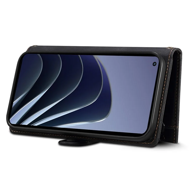 ESEBLE Pour OnePlus 10 Pro 5G Étui Portefeuille Pliable Multi-fonctionnel Pochette Zippée - Noir