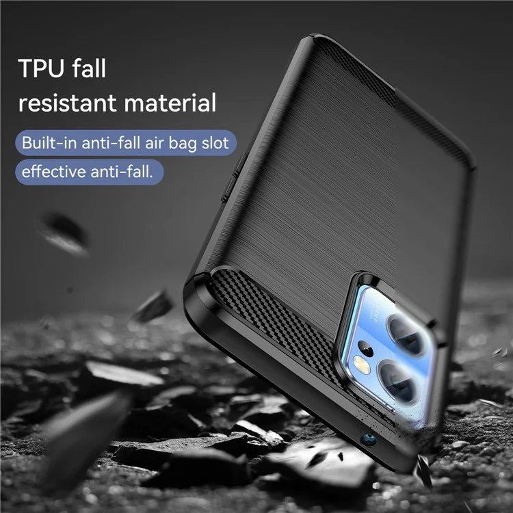 For OnePlus Nord CE 2 5G Carbon Fiber Texture Scratch Resistant Phone Case Brushed Surface 1.8mm TPU Protective Cover - Black