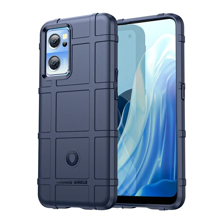 Für OnePlus Nord CE 2 5G Robustes Quadratraster-Design Stoßfestes Verdicktes Weiches TPU-Handyhülle Anti-Fingerabdruck Stoßstange Schützende Abdeckung - Blau