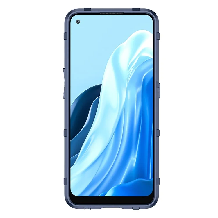 Für OnePlus Nord CE 2 5G Robustes Quadratraster-Design Stoßfestes Verdicktes Weiches TPU-Handyhülle Anti-Fingerabdruck Stoßstange Schützende Abdeckung - Blau